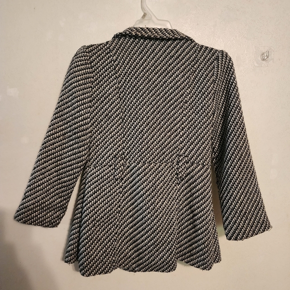 Amy Byer Black White Pea Coat Jacket Size M, No Belt - Picture 10 of 12